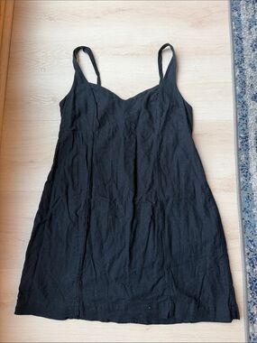 Abercrombie and Fitch Mini Black Spaghetti Strap Slip Dress